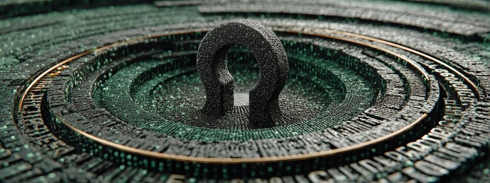 Abstract Concept of Data Security and Protection in Digital User Interfaces