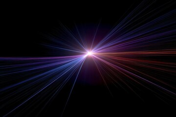 Obraz premium Abstract Digital Illustration of Radiating Energy Lines Converging and Expanding from Bright Central Light Source