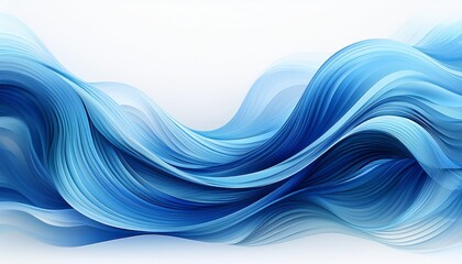 Obraz premium blue abstract wave background with white background ai generative