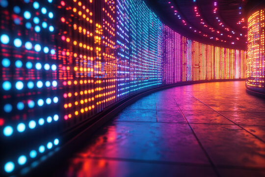 Colorful light tunnel.