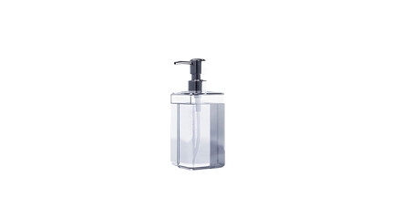 Obraz premium Elegant clear glass soap dispenser isolated on transparent background, a stylish and practical addition to any bathroom or kitchen, perfect for dispensing liquid soap, lotion, or sanitizer in a hygien