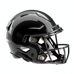 Fototapeta premium Sleek black football helmet offers protection and style on the field