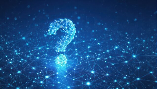 Solve your business unknowns with this stunning digital question mark background, perfect for innovative problem-solving and strategic marketing campaigns now