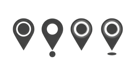 Location Pin Icons with Shadows standard image isolated on a transparent background