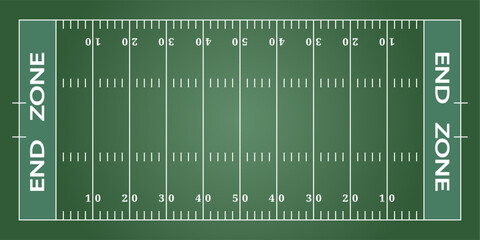 Tactical green board of an American football field