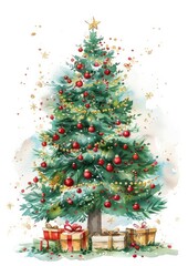 Fototapeta na wymiar Christmas Tree christmas tree illustration.