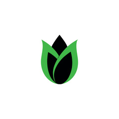 Tulip flower logo icon on white background