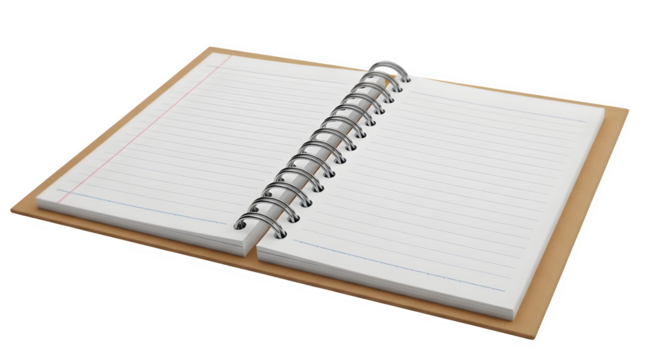 open spiral notebook blank pages