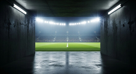 Stadium Tunnel Entrance to Football Field