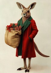 Obraz premium Kangaroo kangaroo animal illustration.