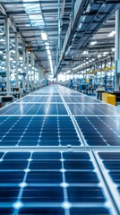 Naklejka premium A cuttingedge facility dedicated to the production of modern solar panels featuring a hightech assembly line