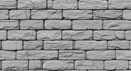 Gray brick wall texture with rough, weathered, and cracked surface