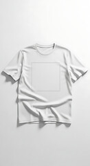 Clean White Blank T shirt Mockup with Rectangular Print Area