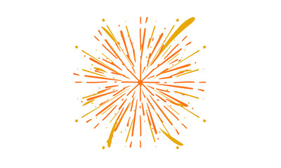 Explosive fireworks burst brightly displaying vibrant colors in festive celebration isolated on transparent background
