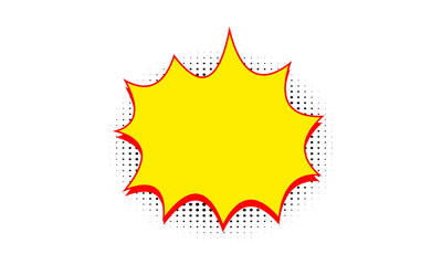 Bright yellow starburst shape icon for explosive sale promotions and special offers isolated on transparent background