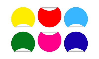 Six colorful circular icons with white accents displayed in two rows isolated on transparent background