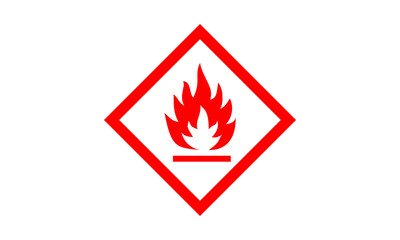 Red ghs flammable symbol danger warning icon safety hazard pictogram fire symbol