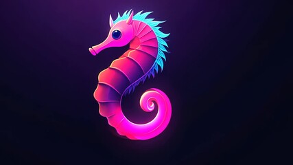 Pink seahorse graphic design - Powered by Adobe