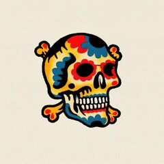 Colorful skull design