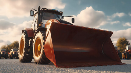 Agricultural tractor with bucket for field work