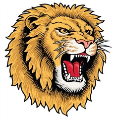 Angry lion head illustration