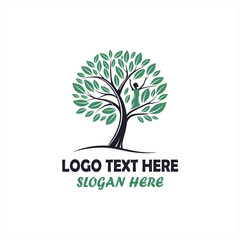 Obraz premium Woman Tree Logo – Eco Wellness, Nature and Growth Symbol
