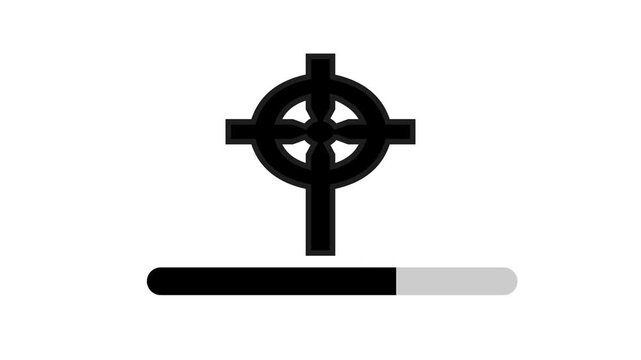 Antique water&nbsp;pump illustration vector with a gold religious cross icon symbol of faith for business currency