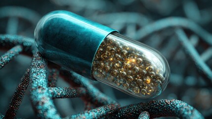 dna capsule gold spheres science