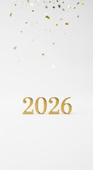 Celebrating new year 2026 festive atmosphere minimalist design indoor aerial view future aspirations