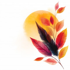 An abstract design featuring a feather that can be u sed for an icon, logo or emblem.