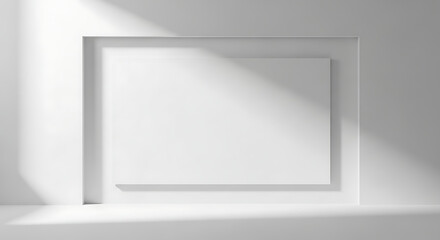 Modern Abstract Architectural Space with White Panel and Sunlight