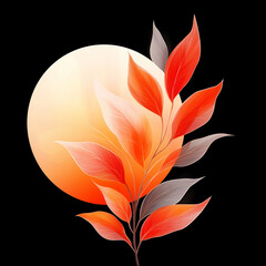 An abstract design featuring a feather that can be u sed for an icon, logo or emblem.