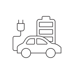 External Battery Power Transfer to Electric Car Icon