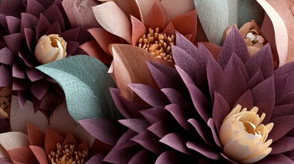 Intricate Paper Flowers for Art Therapy and Wellness Decoration in Relaxation Spaces