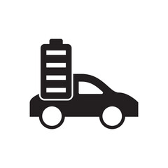 Solid Silhouette Electric Car with Maximum Battery Charge