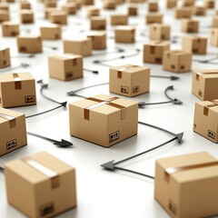 Global Logistics Network,  Cardboard Boxes and Arrows
