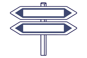 Fototapeta premium Two Blank Arrow Directional Signposts road sign