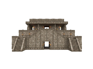 Isolated 3D rendered ilustration of an ancient fantasy temple building.
