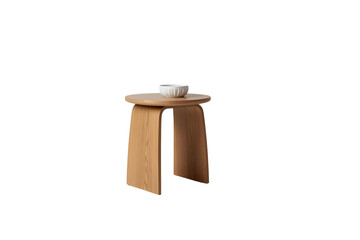 Elevate your space with this stylish wooden side table and ceramic bowl perfect for showcasing minimalist design and adding warmth to any modern interior