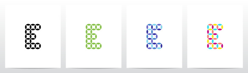 Circles Petals Stars Geometric Tiles Pattern Letter Initial Logo Design E