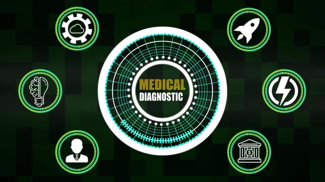 Medical Diagnostic Technology Concept with Futuristic Circle and Icons healthcare technology medicine