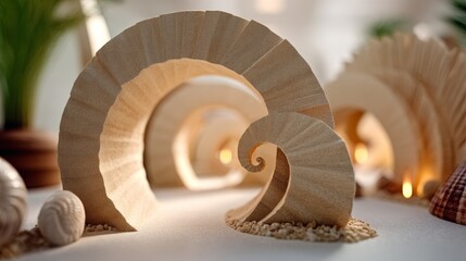 Obraz premium Elegant Sculptures Inspired by Nature for Relaxation and Massage Therapy Rooms