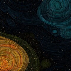 Abstract Artistic Representation of Cosmic Elements and Swirls
