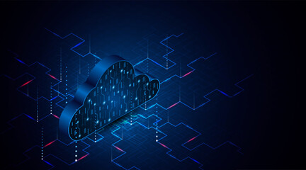 Abstract cloud technology circuit board. Large data center concept. modern cloud storage technology innovation concept background	