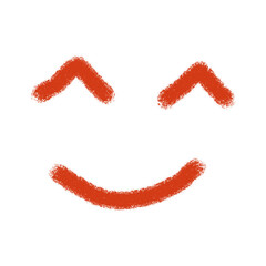 Illustration of a smiling face isolated on transparent background with texture