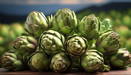 Fototapeta premium Pile Of Italian Artichokes