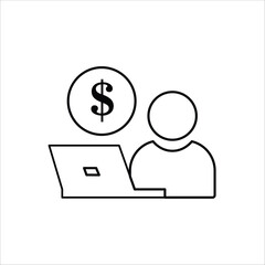 self employment icons. simple line vector illustration