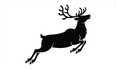 Deer Silhouette Vector Set – Standing, Jumping, Grazing Poses