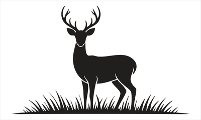Deer Silhouette Vector Set – Standing, Jumping, Grazing Poses