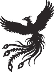 Obraz premium Phoenix Houou Japanese Mythical Bird Vector Illustration